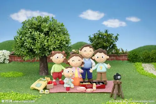 幸福一家 户外拍照图片