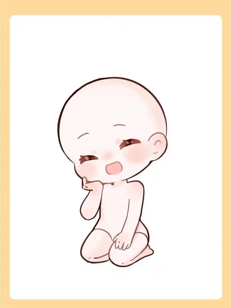 绘画素材|超萌q版人物常见坐姿模板合集!