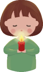 女孩蜡烛闭眼祈福女生