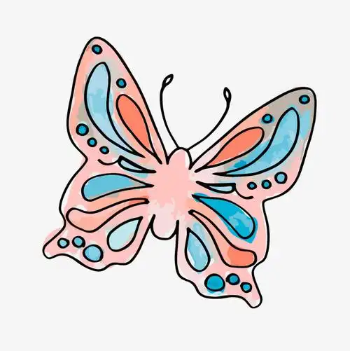 手绘蝴蝶花纹设计