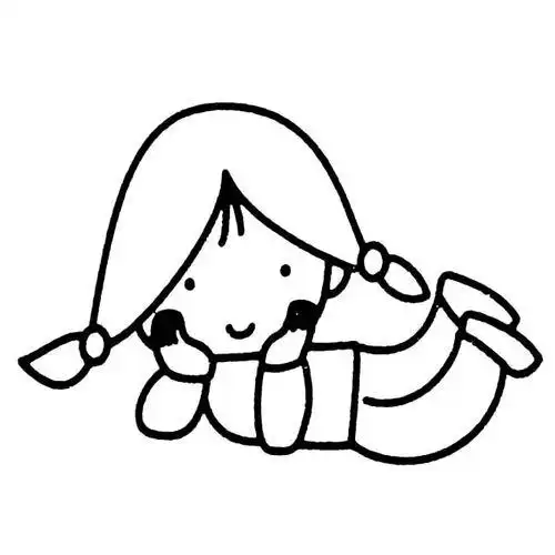 阳刻人物简笔画女孩
