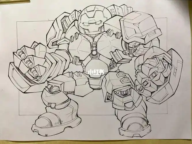 钢铁侠 #机甲  #反浩克装甲  #绘画日常  #线稿  #手绘  #插画分享