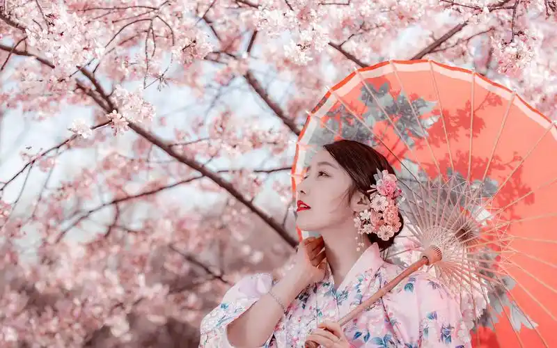 性感美女高清唯美桃花意境写真图片壁纸