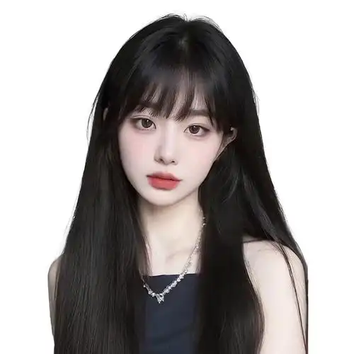 【美宿假发女长发齐刘海黑长直全头套:拒绝扁平塌!时尚氛围感十足!