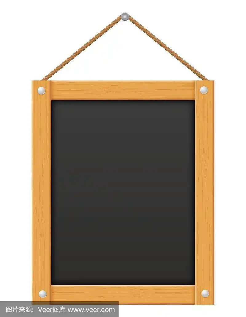 木制黑色菜单板空白模板设计矢量插图