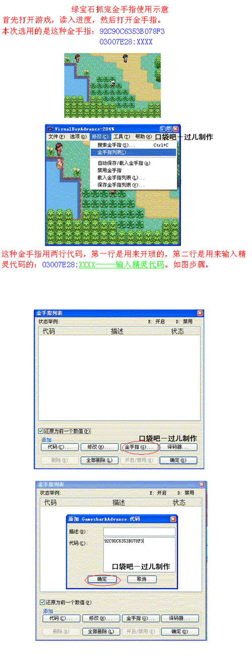 口袋妖怪绿宝石金手指使用教程