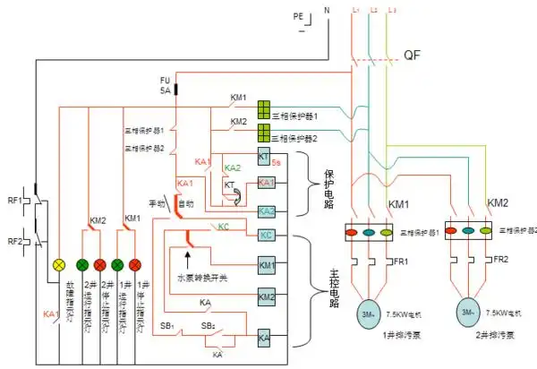 一备一用水泵,一用一备水泵接线图,水泵一用一备电路接线图-长沙中联