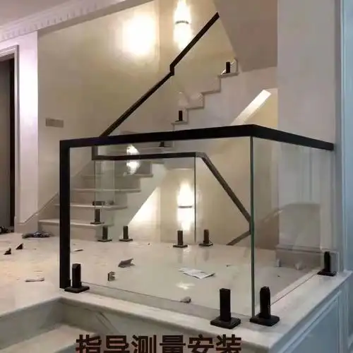 玻璃卡槽扶手实木卡槽扶手玻璃护栏玻璃夹预埋钢槽玻璃扶手u型槽