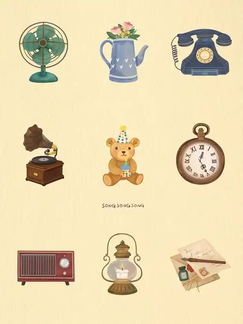 画了一组复古小物件|插画|商业插画|是宋宋宋啊 - 原创作品 - 站酷