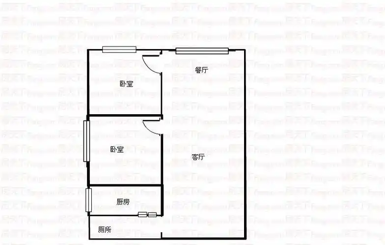 四公里 杏园小区两房75万二手房户型图