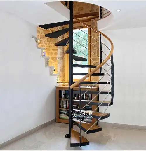 华蝶室内旋转楼梯铁艺双梁直梁斜梁家用跃层阁楼客厅简约整体现代楼梯