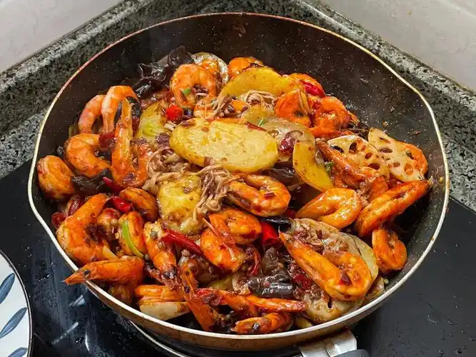 男朋友做的干锅虾08