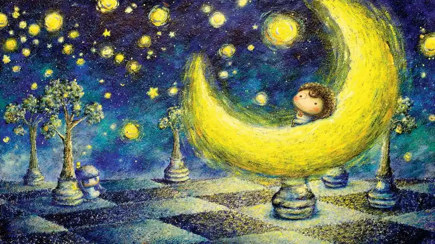 可爱手绘风卡通男孩高清壁纸高清大图预览1920x1080_卡通动漫下载_美