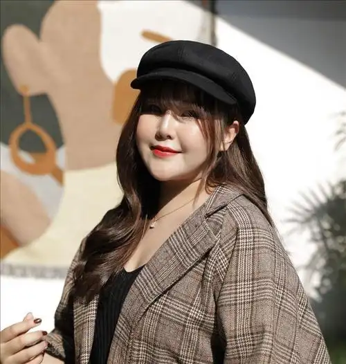 大头秋冬毛呢大号八角围男大码贝雷帽春秋报童帽子