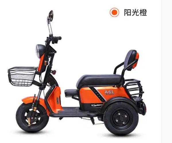 亲子三座电动三轮车锂电电动车成人男女电瓶三轮车老人代步电瓶车