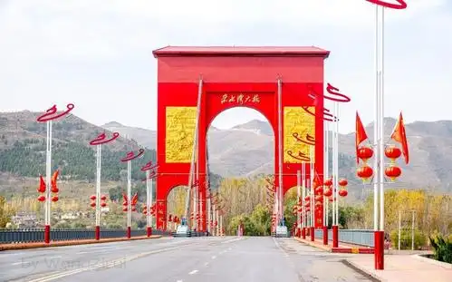 八路军129师司令部村口清漳河上赤水湾大桥雄伟庄严