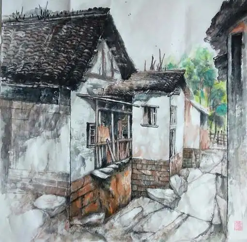 【国画】刘烈恒"乡村风情"一老屋系列作品