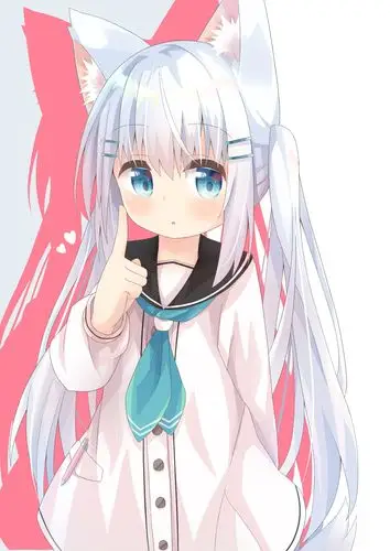 可爱的兽耳白毛女孩的高清壁纸第197期(70张左右qwq)