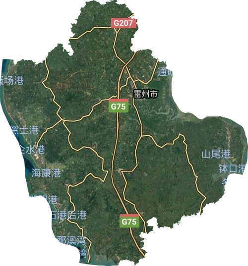 雷州市高清卫星地图