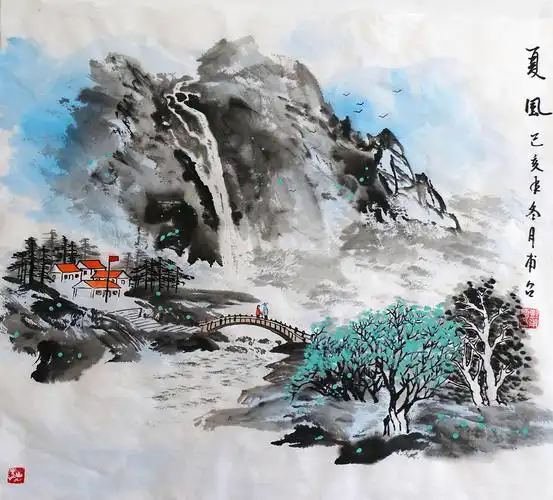 彭甫召老师国画山水花鸟画作品赏析