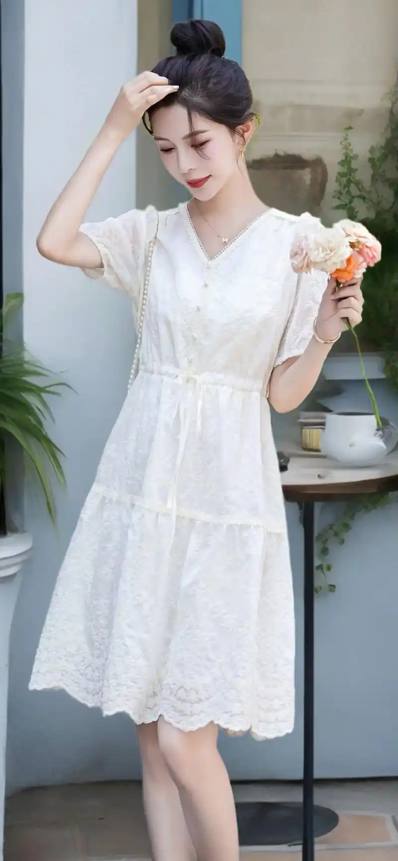 法式小香风蕾丝连衣裙女!2024年夏季新款,高级感气质