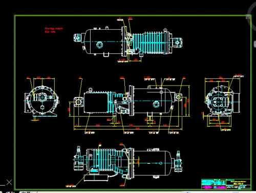 整体型螺杆压缩机的cad图纸