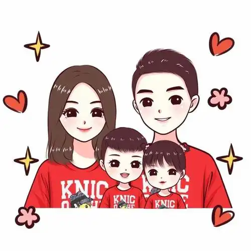 一家四口头像设计,手绘头像合集,喜欢吗?