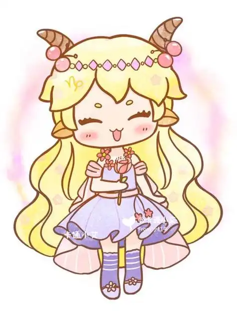 q版人物简笔画女孩十二星座公主