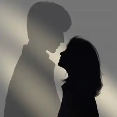 一男一女伤感影子情侣头像图片