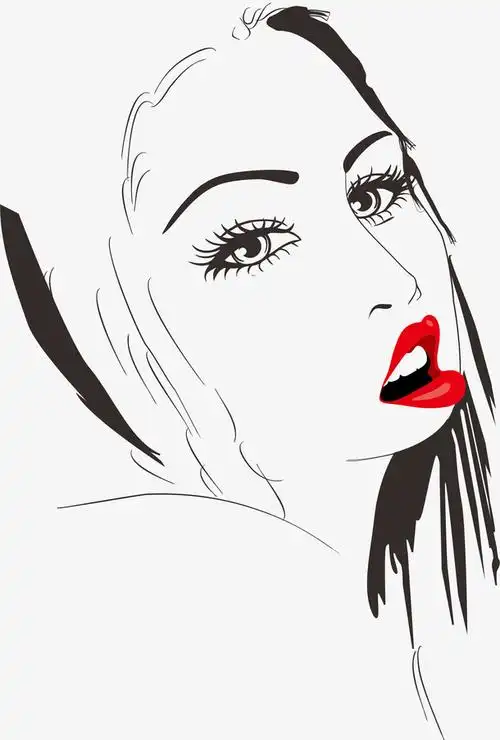 手绘线条女人物