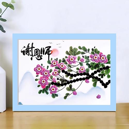 教师节感恩儿童手工制作diy纽扣贴画幼儿园送老师礼物老师辛苦了