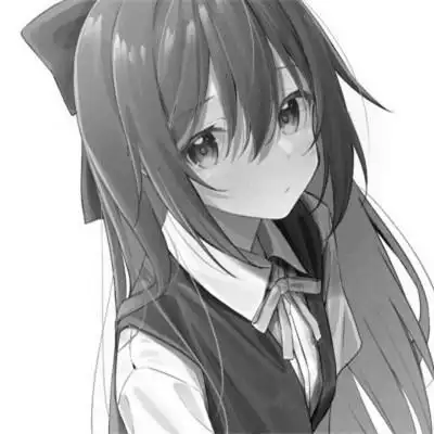优质女生头像动漫黑白图片