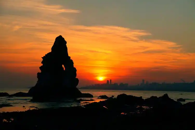 1.26青岛石老人日出和落日——缘来有你!