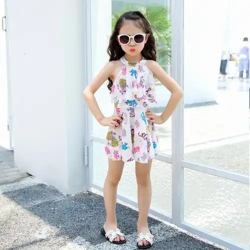 古达儿童泳衣女孩女童泳衣可爱大中小童韩国学生连体裙式平角游泳衣