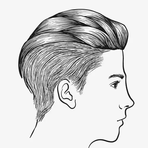 线条手绘男子侧脸矢量素材
