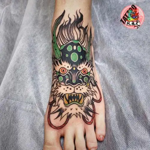 莆田纹身纹画人刺青脚背tattoo