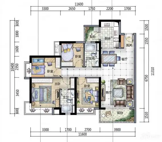 万科江南院子平大房卫业主说送全屋定制家具家电