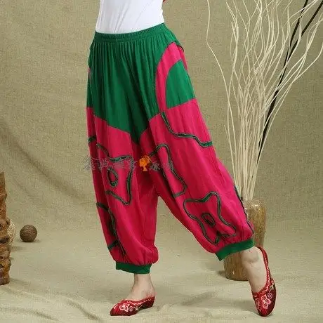 00      鑫典雅秀原创正品棉麻拚接个性灯笼裤民族风复古文艺哈伦女