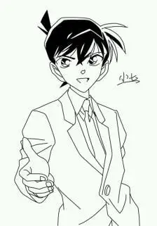 柯南的全身简笔画