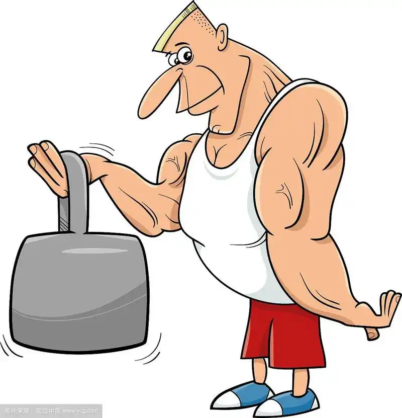 强壮的男人运动员卡通插图