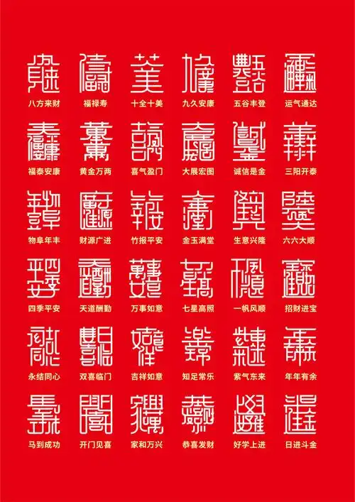 文字的能量—幸运天罡合体字