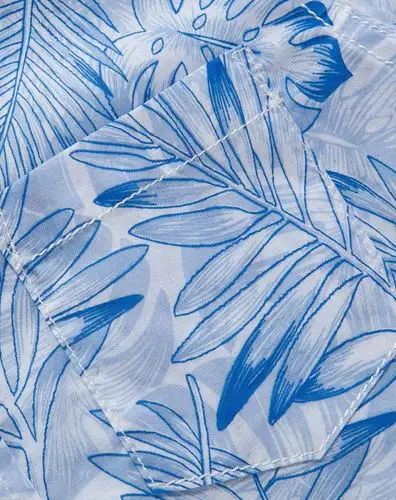 男童白蓝色夏威夷风情短袖衬衫