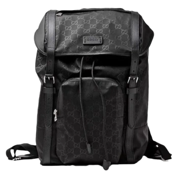 古驰guccigucci古驰男士双肩包双g印花黑色抽绳大容量背包k28cn黑色