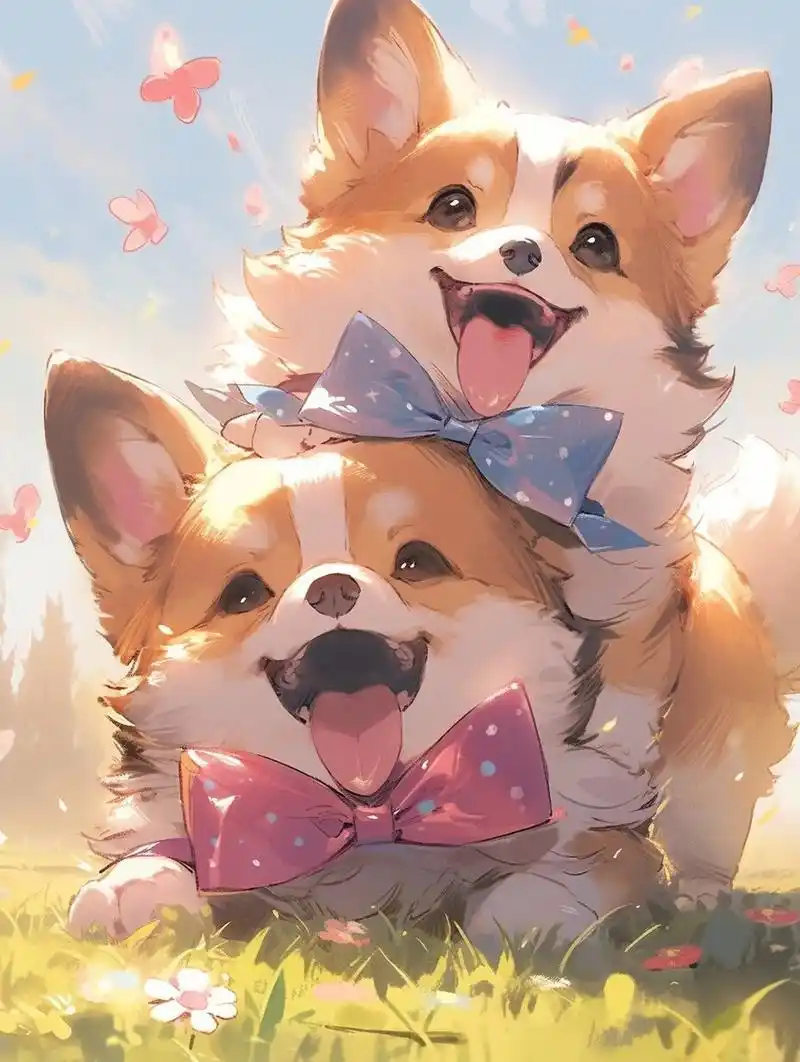 柯基头像|狗狗头像|情侣头像06 是可爱的柯基们呀