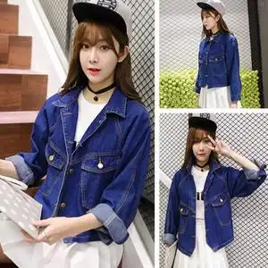 非主流女装衣服韩版潮90后春装新款短款长袖夹克牛仔外套春天上衣