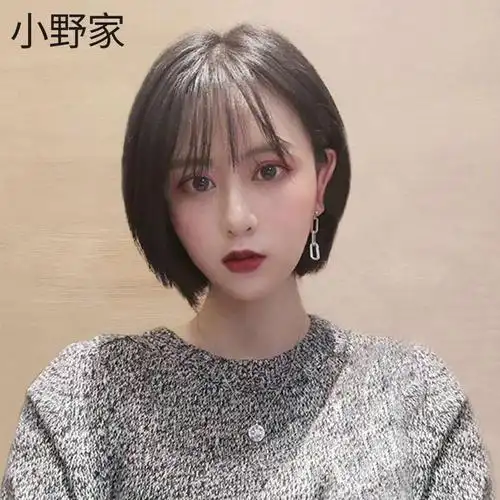 小野家假发女短发空气刘海宋慧乔同款波波头自然少女气质真发发套