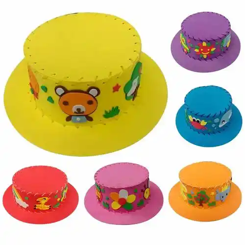 儿童手工diy制作eva帽子3d立体层层粘贴画幼儿园六一手工课材料包