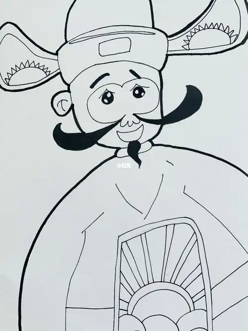 京剧人物的简笔画绘画步骤京剧人的简笔画步骤九品芝麻官简笔画卡通版