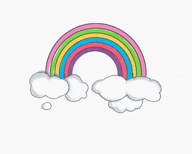 下面给小朋友们分享的是卡通彩虹怎么画,大家喜欢就,借助儿童画的技巧