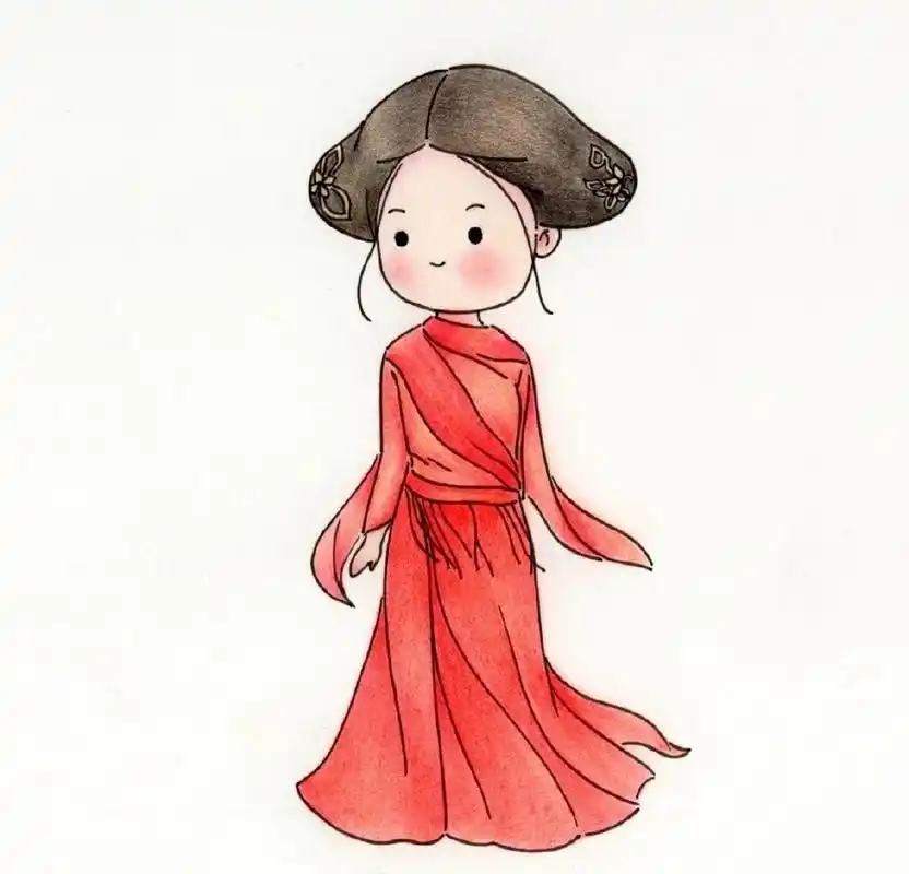 简笔画:汉服古风简笔画,拿去练吧 而近几年来,古风 也逐渐成为一种